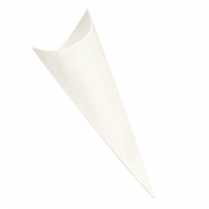 Cone em cartolina acolchoado branco com topo ovalado