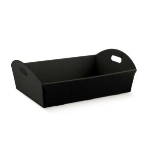Tabuleiro em cartão preto ondulado à vista