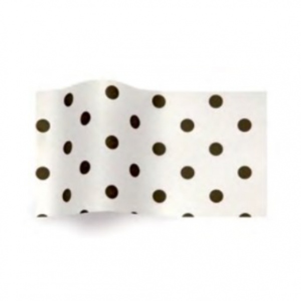 Folha de papel de seda branco com pintas pretas